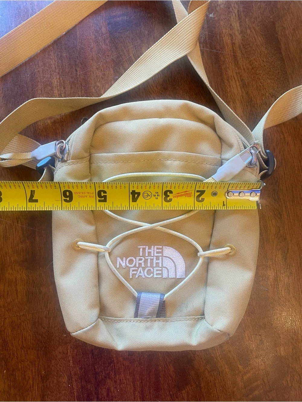 The North Face Jester Crossbody Bag Khaki Bungee Sling Purse OS *Stains